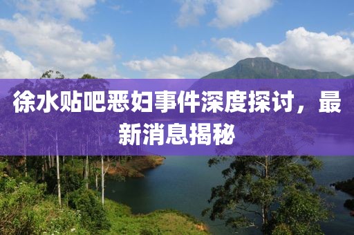 徐水貼吧惡婦事件深度探討，最新消息揭秘