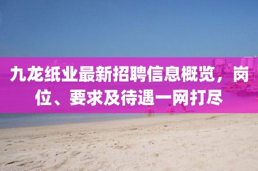 九龍紙業(yè)最新招聘信息概覽，崗位、要求及待遇一網(wǎng)打盡