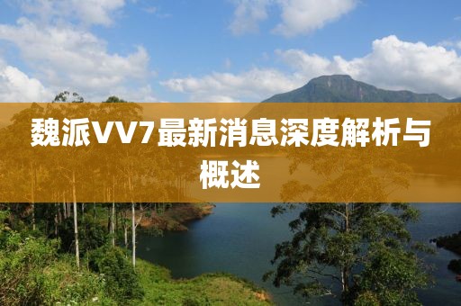 魏派VV7最新消息深度解析與概述