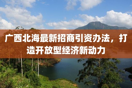 廣西北海最新招商引資辦法，打造開放型經(jīng)濟(jì)新動力