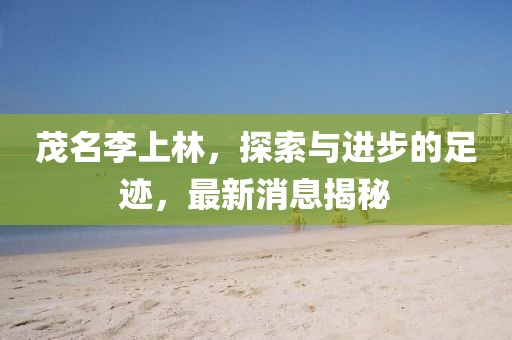茂名李上林，探索與進(jìn)步的足跡，最新消息揭秘