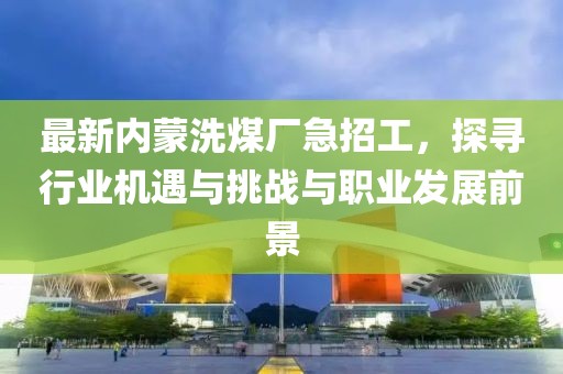 最新內(nèi)蒙洗煤廠急招工，探尋行業(yè)機(jī)遇與挑戰(zhàn)與職業(yè)發(fā)展前景