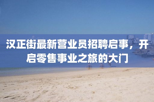 漢正街最新營業(yè)員招聘啟事，開啟零售事業(yè)之旅的大門