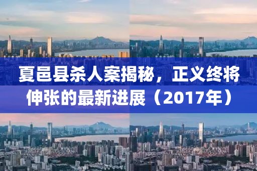 夏邑縣殺人案揭秘，正義終將伸張的最新進(jìn)展（2017年）