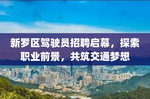 新羅區(qū)駕駛員招聘啟幕，探索職業(yè)前景，共筑交通夢(mèng)想